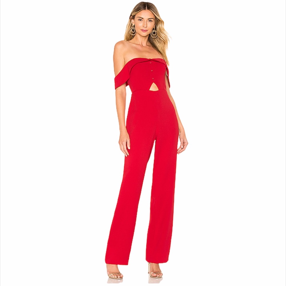 L’Academie Leah jumpsuit in red size large